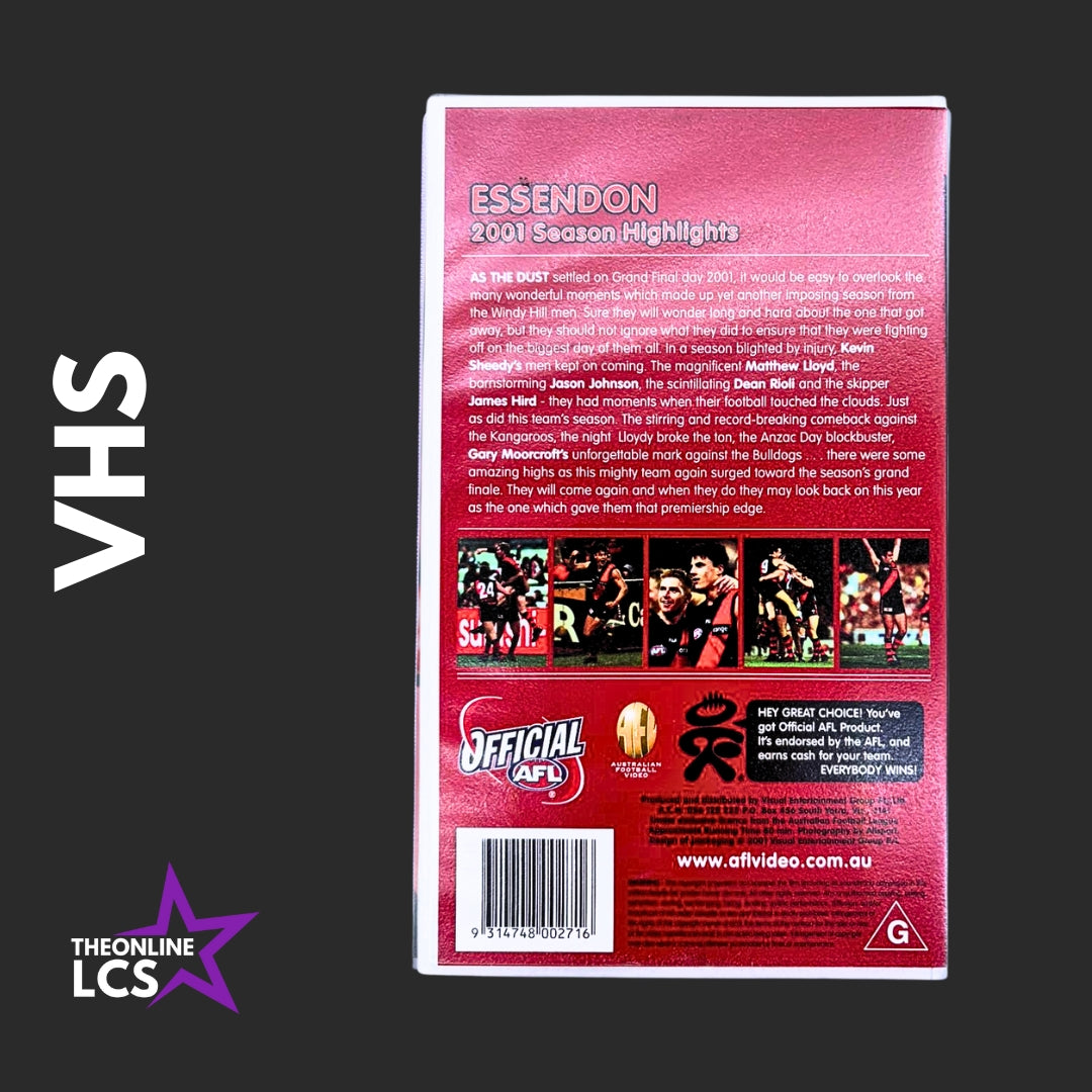 AFL 2001 Season Highlights Essendon Bombers VHS