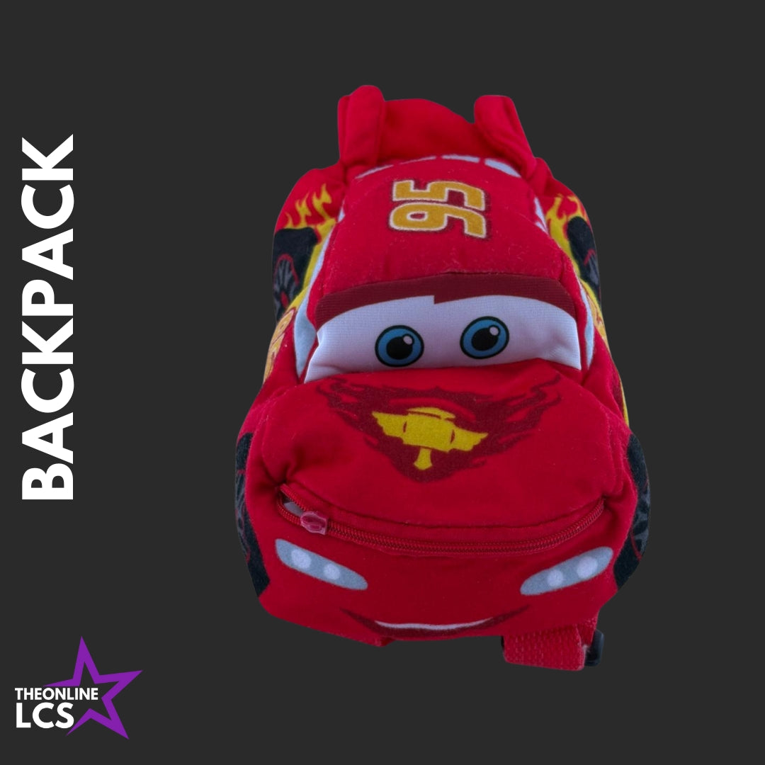 Disney Pixar Cars Lightning McQueen Soft Plush Adjustable Kids Backpack