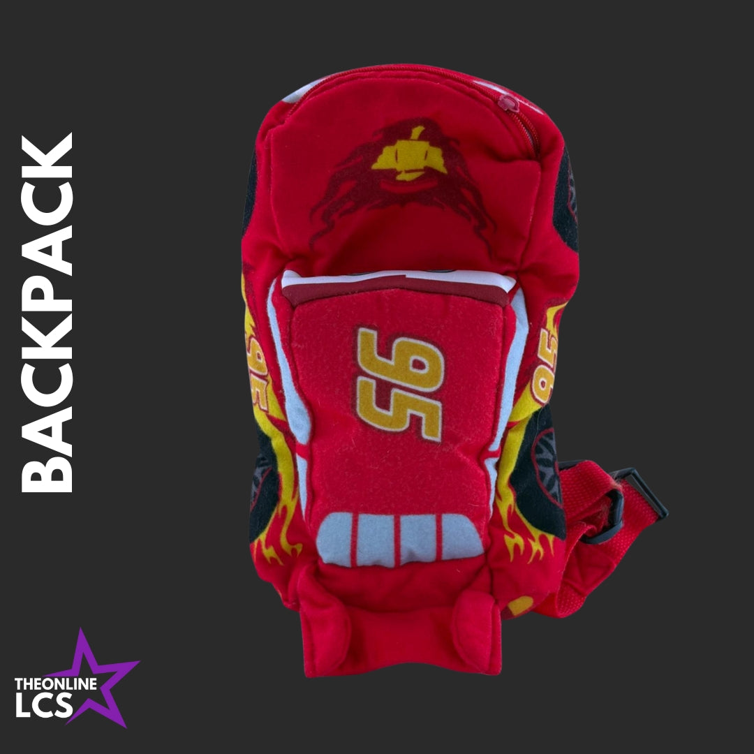 Disney Pixar Cars Lightning McQueen Soft Plush Adjustable Kids Backpack