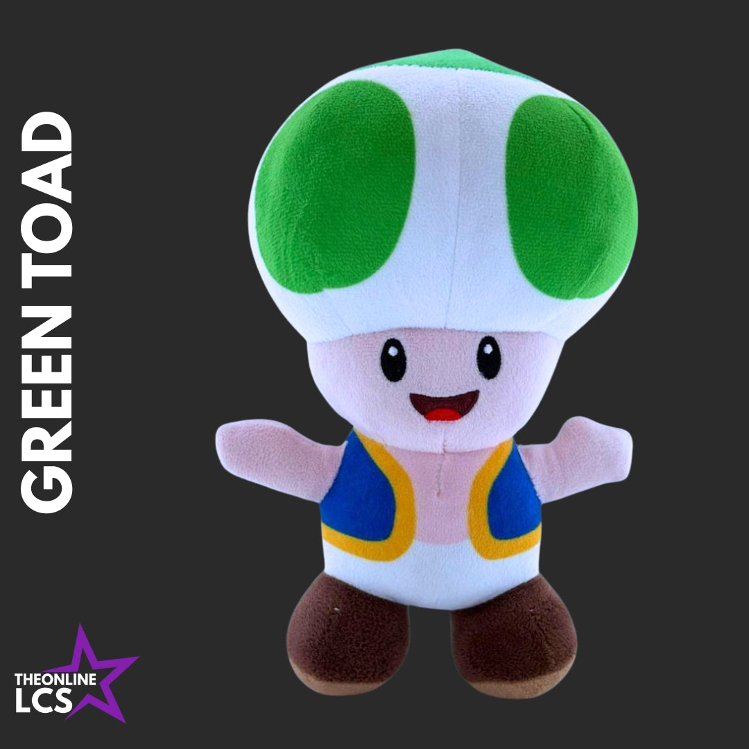 2022 Nintendo Super Mario Bros Green Toad 8" Hanging Plush