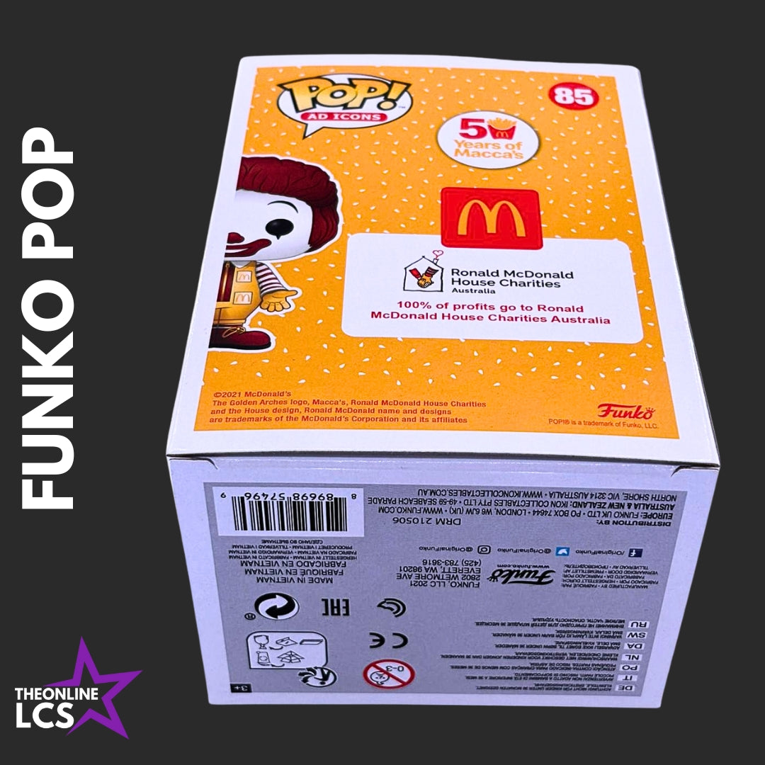 Funko Pop! McDonalds Australia Ronald McDonald #85 50 Years of Macca's Diamond Collection Special Edition