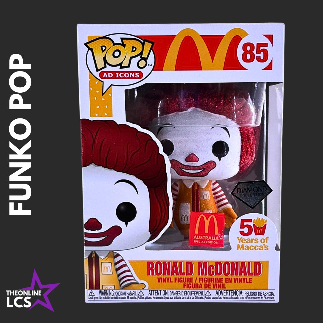 Funko Pop! McDonalds Australia Ronald McDonald #85 50 Years of Macca's Diamond Collection Special Edition