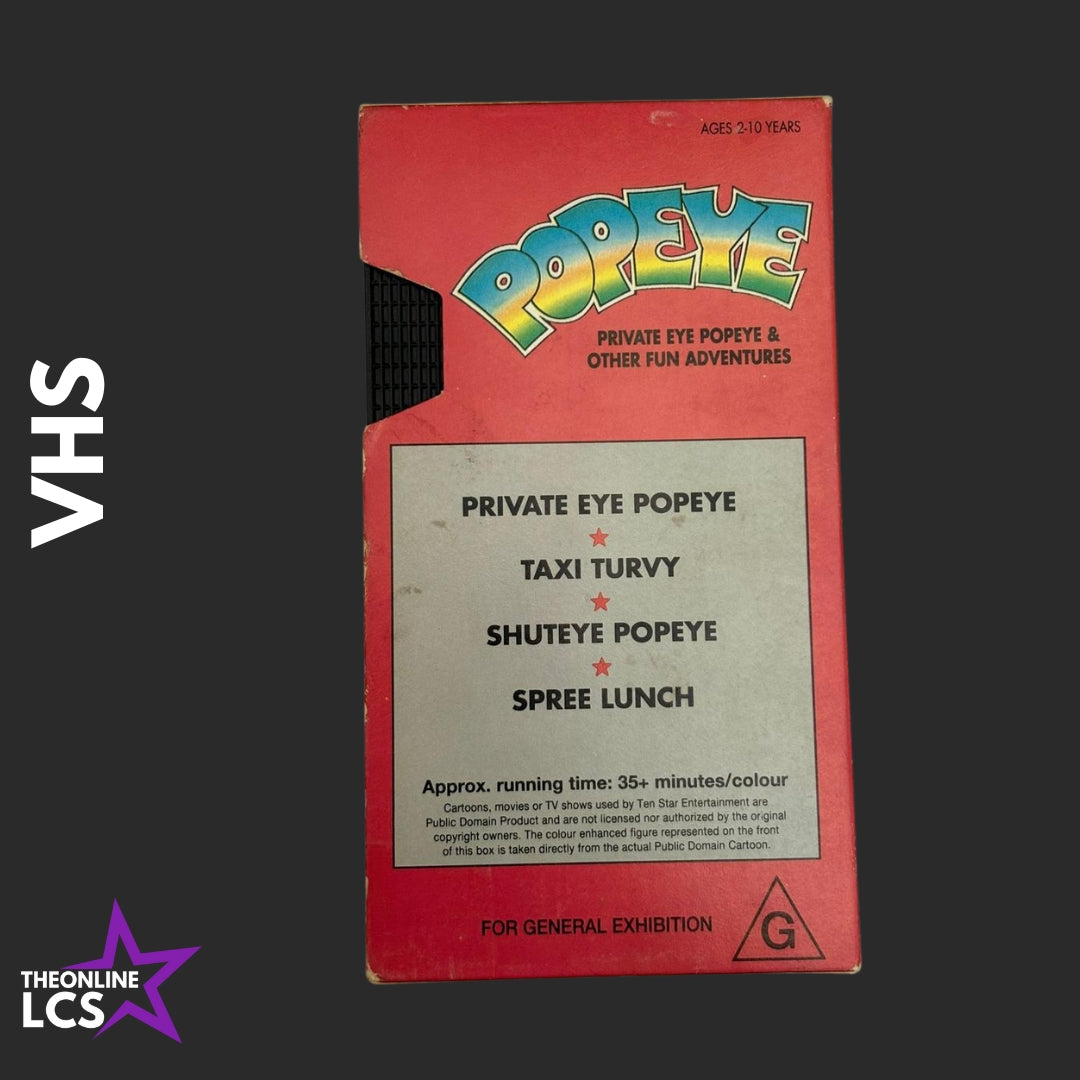 Ten Star Entertainment Popeye Private Eye Volume 3 SC103 VHS