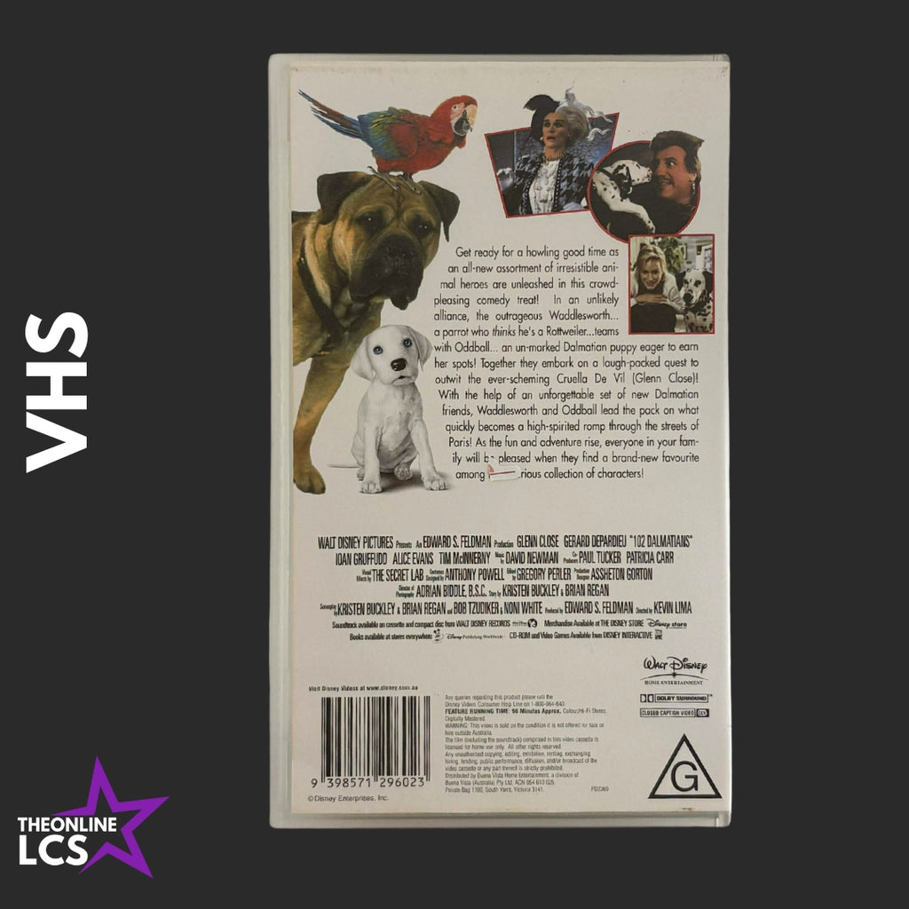 Walt Disney 102 Dalmatians VHS