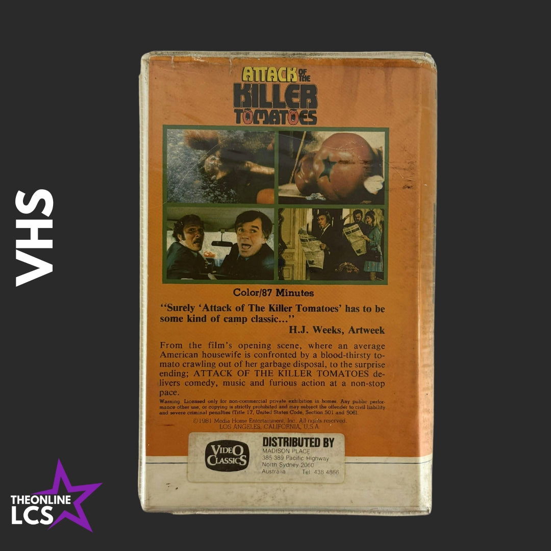 1981 Media Home Entertainment Attack of the Killer Tomatoes VHS
