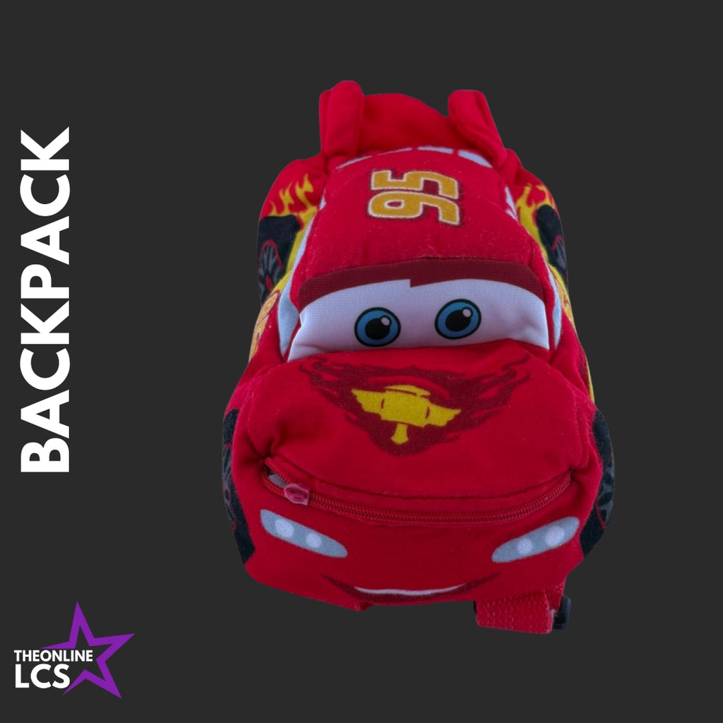 Disney Pixar Cars Lightning McQueen Soft Plush Adjustable Kids Backpack
