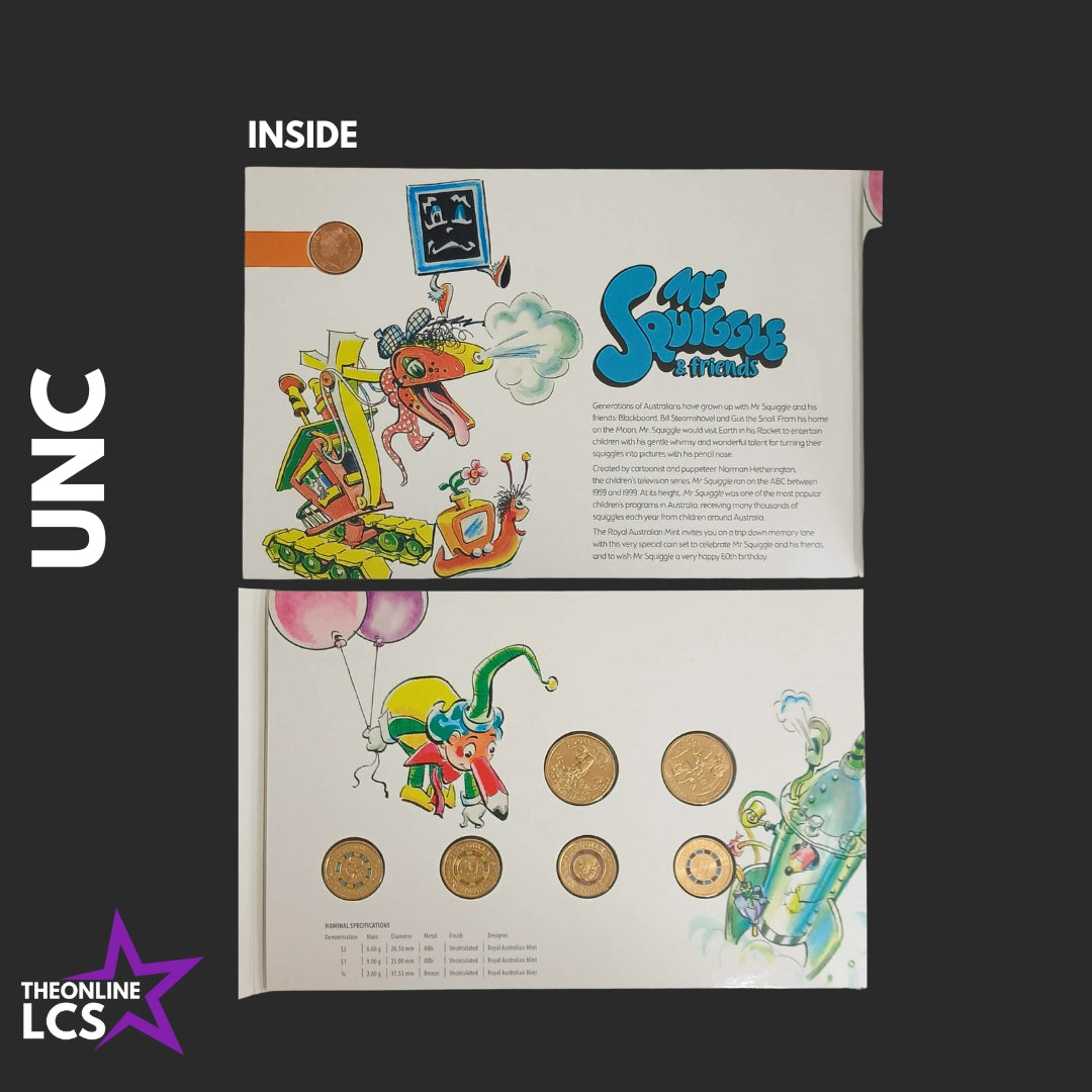 2019 Mr Squiggle & Friends Uncirculated 7-Coin Collection UNC