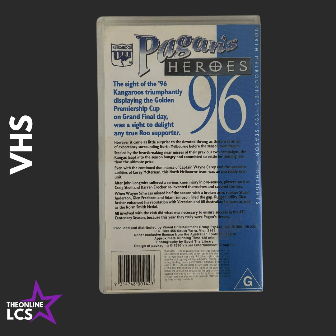 1996 AFL North Melbourne Pagan's Heroes Season Highlights VHS